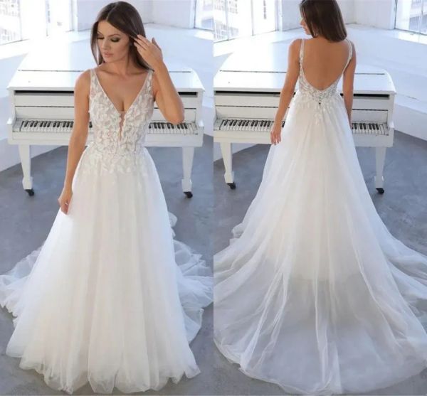 2023 gorgeous boho wedding dresses bridal gown lace applique v neck tulle straps a line corset back sweep train plus size custom made garden, White
2023 gorgeous boho wedding dresses bridal gown lace applique v neck tulle straps a line corset back sweep train plus size custom made garden, White