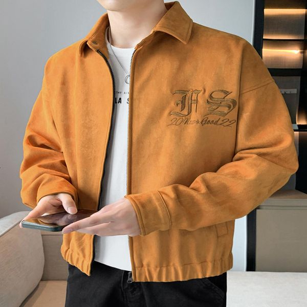 men's jackets 2023 spring men's suede jacket streetwear fashion letter embroidery imitation fur shirts collar outfits casual zippe, Black;brown
men's jackets 2023 spring men's suede jacket streetwear fashion letter embroidery imitation fur shirts collar outfits casual zippe, Black;brown