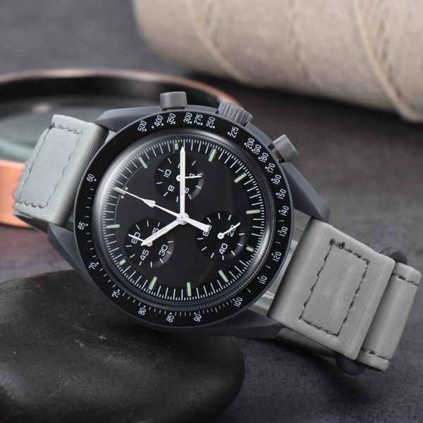 2023 bioceramic planet moon men's watch full function quartz chronograph watch mercury mission 42mm nylon luxury watch limited edition, Slivery;brown
2023 bioceramic planet moon men's watch full function quartz chronograph watch mercury mission 42mm nylon luxury watch limited edition, Slivery;brown
