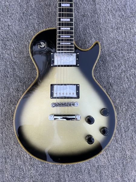 lp custom electric guitar, chrome hardware, rosewood fingerboard, silver burst color, solid mahogany body guitar,yellow binding
lp custom electric guitar, chrome hardware, rosewood fingerboard, silver burst color, solid mahogany body guitar,yellow binding