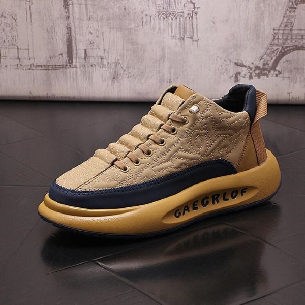 spring autumn leather casual shoes for men lace up high men shoes chunky sneakers fashion male designer shoes d2a3, Black
spring autumn leather casual shoes for men lace up high men shoes chunky sneakers fashion male designer shoes d2a3, Black