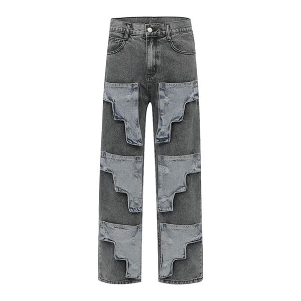 men's plus size pants jeans embroidery patchwork straight denim trousers loose streetwear casual oversize cargo pants, Black;brown
men's plus size pants jeans embroidery patchwork straight denim trousers loose streetwear casual oversize cargo pants, Black;brown