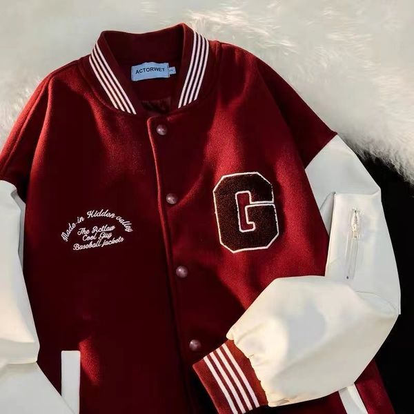 men's jackets american retro street hiphop towel embroidery red baseball uniform high street loose all-match coat for men and women 230, Black;brown
men's jackets american retro street hiphop towel embroidery red baseball uniform high street loose all-match coat for men and women 230, Black;brown