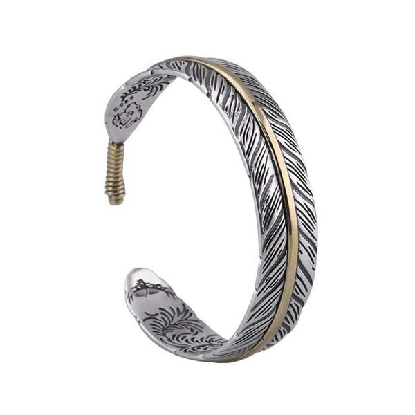 5pcs retro men's personality cool simple feather opening adjustable metal bracelet rock hip hop jewelry, Golden;silver
5pcs retro men's personality cool simple feather opening adjustable metal bracelet rock hip hop jewelry, Golden;silver