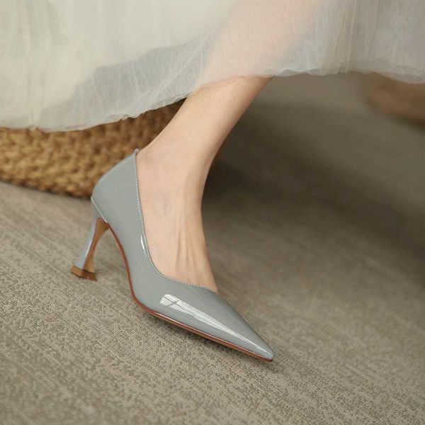 2023 summer temperament commuter nude high heels patent leather simple pointed shallow mouth thin heel shoes women's, Black
2023 summer temperament commuter nude high heels patent leather simple pointed shallow mouth thin heel shoes women's, Black