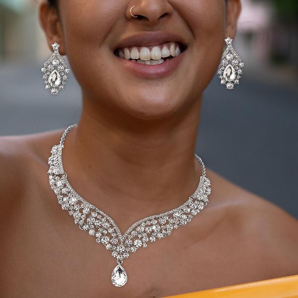 wedding jewelry sets trendy bridal set necklace earrings for party 230203, Slivery;golden
wedding jewelry sets trendy bridal set necklace earrings for party 230203, Slivery;golden