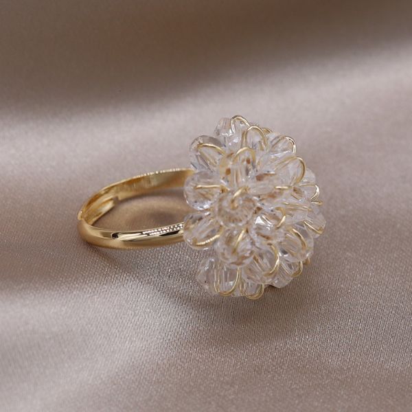 solitaire ring korea design fashion jewelry luxury hand woven white crystal round ring elegant women prom party opening adjustable ring, Golden;silver
solitaire ring korea design fashion jewelry luxury hand woven white crystal round ring elegant women prom party opening adjustable ring, Golden;silver