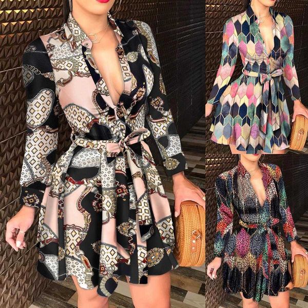 1686 autumn and winter dress long sleeved v neck lace up fashion print, Black;gray
1686 autumn and winter dress long sleeved v neck lace up fashion print, Black;gray