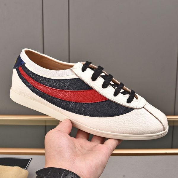 brand luxury shoes men's casual shoes red and green stripes decoration sneakers soft cow leather lace-up shoes size 38-45, Black
brand luxury shoes men's casual shoes red and green stripes decoration sneakers soft cow leather lace-up shoes size 38-45, Black