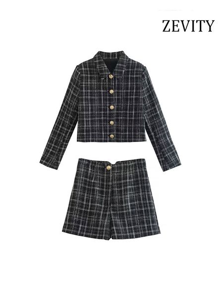 women's two piece pants zevity women fashion tweed plaid cropped jacket coat and high waist zipper fly shorts female two piece sets muj, White
women's two piece pants zevity women fashion tweed plaid cropped jacket coat and high waist zipper fly shorts female two piece sets muj, White