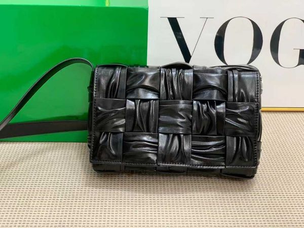 pleated woven bag small square bag one shoulder crossbody bag women's bag