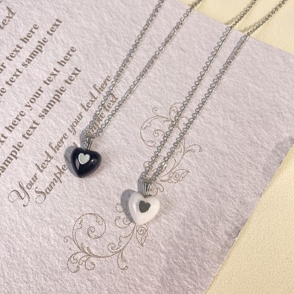 japanese/korean style ins minority fashion black/white love pendant necklace versatile cold mini heart clavicle chain, Silver
japanese/korean style ins minority fashion black/white love pendant necklace versatile cold mini heart clavicle chain, Silver