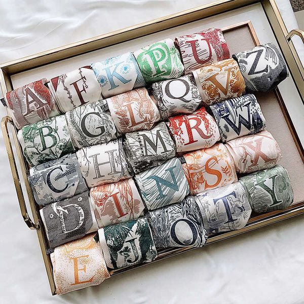 26 letters silk scarf hair band female summer super beautiful temperament korean decorative scarf binding bag ribbon female, Blue;gray
26 letters silk scarf hair band female summer super beautiful temperament korean decorative scarf binding bag ribbon female, Blue;gray