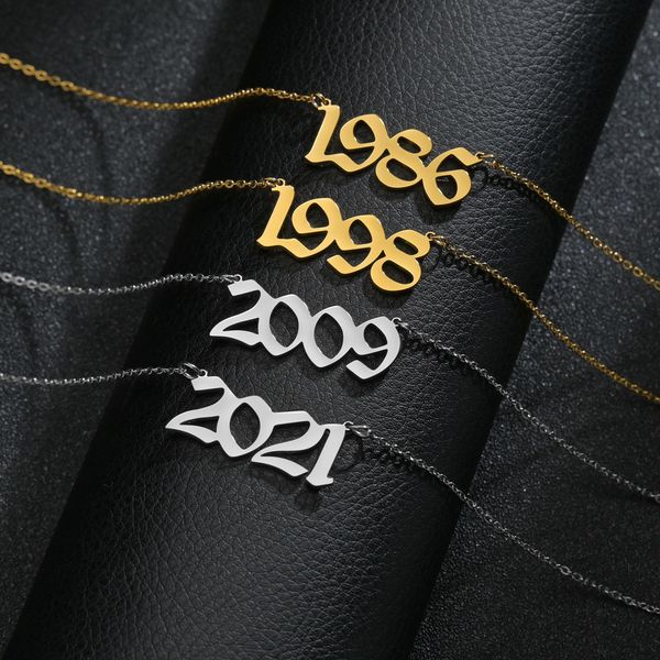 year of birth stainless steel necklace titanium steel pendant necklace chain necklace wholesale birthday gifts, Silver
year of birth stainless steel necklace titanium steel pendant necklace chain necklace wholesale birthday gifts, Silver