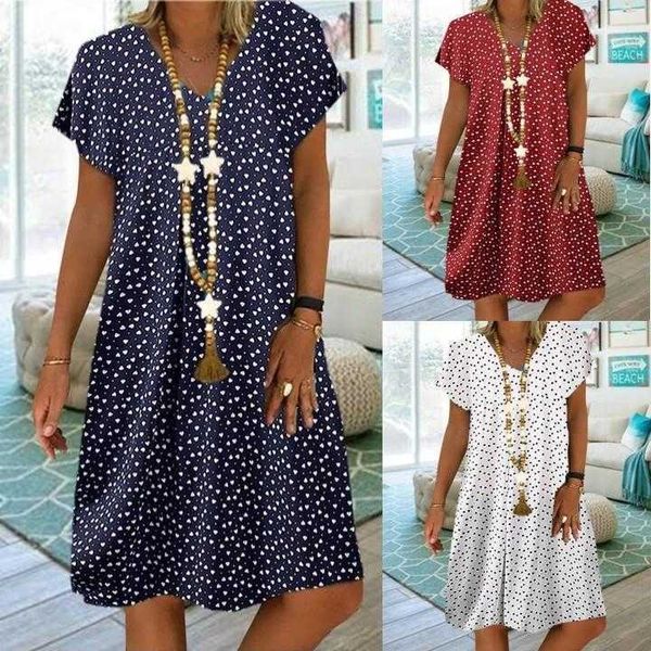 womens casual dresses short sleeved v neck polka dot heart shape printed dress, Black;gray
womens casual dresses short sleeved v neck polka dot heart shape printed dress, Black;gray