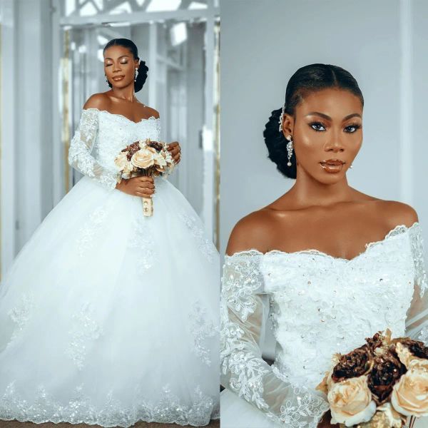 2022 long sleeves wedding dresses bridal ball gown beaded off the shoulder neckline lace applique beaded floor length tulle custom made plus, White
2022 long sleeves wedding dresses bridal ball gown beaded off the shoulder neckline lace applique beaded floor length tulle custom made plus, White