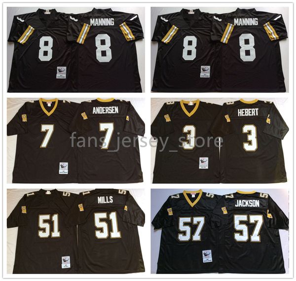 vintage archie 8 manning football jerseys bobby 3 hebert 7 morten andersen 51 sam mills rickey 57 jackson shirts, Black;red
vintage archie 8 manning football jerseys bobby 3 hebert 7 morten andersen 51 sam mills rickey 57 jackson shirts, Black;red