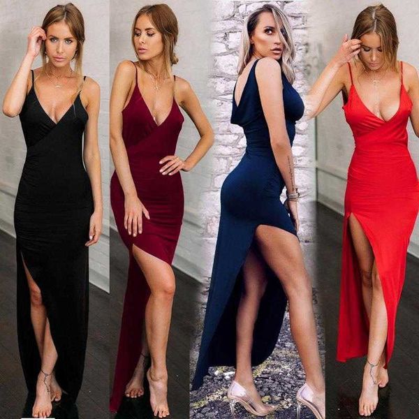v neck slim fit casual dresses backless split sling dress long sleeveless, Black;gray
v neck slim fit casual dresses backless split sling dress long sleeveless, Black;gray