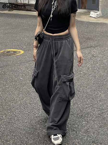 women's pants capris goth dark harajuku grunge retro y2k wide leg cargo pants gothic punk high waist casual trouser women pocket patchw, Black;white
women's pants capris goth dark harajuku grunge retro y2k wide leg cargo pants gothic punk high waist casual trouser women pocket patchw, Black;white
