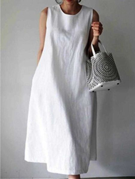 summer solid color cotton casual dresses linen sleeveless large size loose, Black;gray
summer solid color cotton casual dresses linen sleeveless large size loose, Black;gray