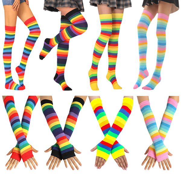 socks hosiery colorful rainbow stockings cute thigh knee socks dance socks striped arm warmer gloves christmas gifts women cosplay costume 2, Black;white
socks hosiery colorful rainbow stockings cute thigh knee socks dance socks striped arm warmer gloves christmas gifts women cosplay costume 2, Black;white