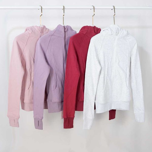 designerlu yoga suit scuba solid color plush zipper casual jogging sports hooded cotton sweater zipper coat 2023 t7e8, Black
designerlu yoga suit scuba solid color plush zipper casual jogging sports hooded cotton sweater zipper coat 2023 t7e8, Black
