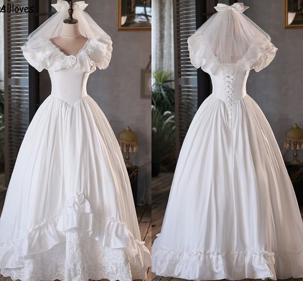 retro victoria white a line wedding dresses ruffles off the shoulder appliqued lace boho bridal gowns garden outdoor bride second reception
retro victoria white a line wedding dresses ruffles off the shoulder appliqued lace boho bridal gowns garden outdoor bride second reception