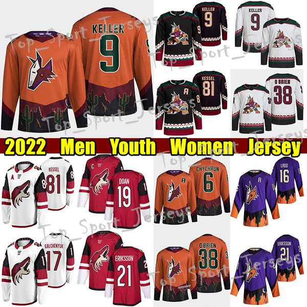 #9 clayton keller reverse retro hockey jersey #6 jakob chychrun #38 liam o'brien shane doan nick schmaltz christian fischer zack kassia, Black;red
#9 clayton keller reverse retro hockey jersey #6 jakob chychrun #38 liam o'brien shane doan nick schmaltz christian fischer zack kassia, Black;red