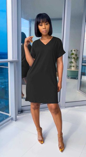 womens v neck solid dresses color short sleeve casual loose fitting t shirt dress, Black;gray
womens v neck solid dresses color short sleeve casual loose fitting t shirt dress, Black;gray