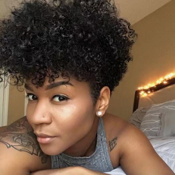 pixie curls brazilian human hair wigs for black women, short afro kinky curly bob wigs no lace front machine made bob wigs, Black;brown
pixie curls brazilian human hair wigs for black women, short afro kinky curly bob wigs no lace front machine made bob wigs, Black;brown