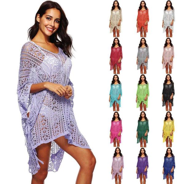 womens woven hollow deep casual dresses v neck batwing sleeve irregular beach, Black;gray
womens woven hollow deep casual dresses v neck batwing sleeve irregular beach, Black;gray