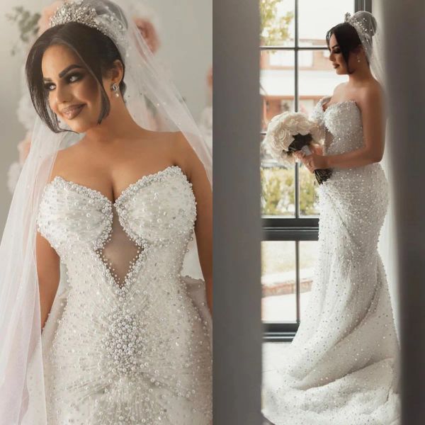 2023 luxury beaded mermaid wedding dresses bridal gown pearls sleeveless ruffles custom made beach sweep train country plus size vestido de, White
2023 luxury beaded mermaid wedding dresses bridal gown pearls sleeveless ruffles custom made beach sweep train country plus size vestido de, White