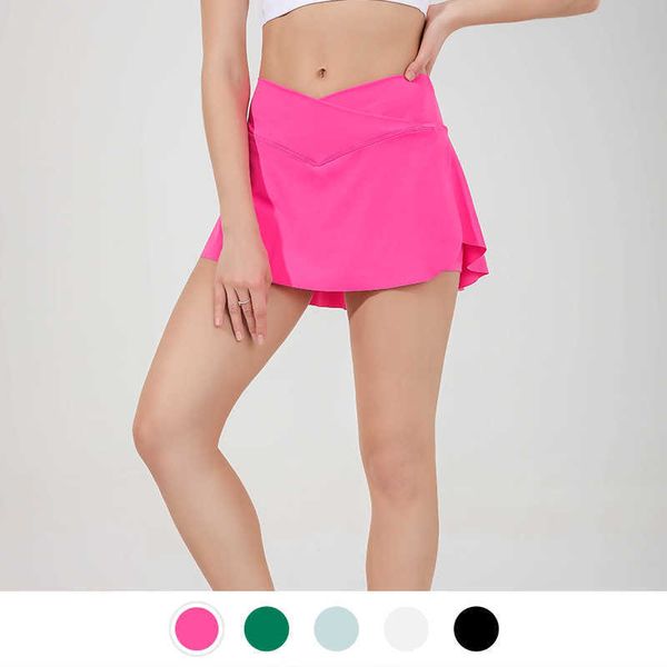 lu-a1055 high waist side split tennis skirt pleated skirts nude light resistant fake two piece yoga sports skirt, Black
lu-a1055 high waist side split tennis skirt pleated skirts nude light resistant fake two piece yoga sports skirt, Black
