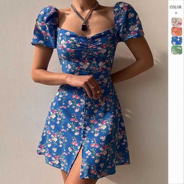 womens summer fashion puff sleeve casual dresses floral v neck front decorative, Black;gray
womens summer fashion puff sleeve casual dresses floral v neck front decorative, Black;gray