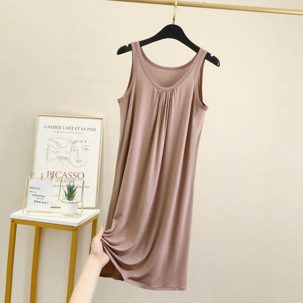modal baggy tank dress womens summer large size sleeveless slimming a line thin, Black;gray
modal baggy tank dress womens summer large size sleeveless slimming a line thin, Black;gray