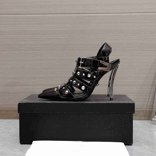 brand name womens sandals rivet high heel 10cm female buckle strap slipper sheepskin shoes sz35-42, Black
brand name womens sandals rivet high heel 10cm female buckle strap slipper sheepskin shoes sz35-42, Black