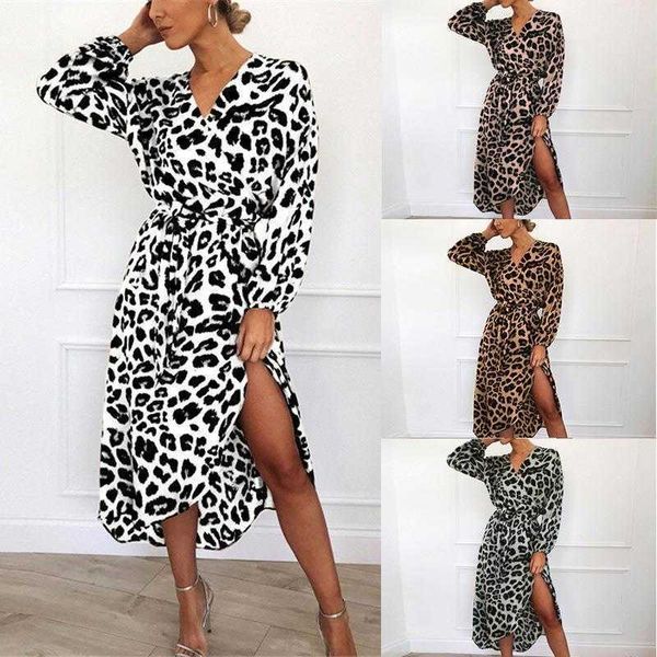 womens spring and dresses autumn v neck leopard print long sleeve chiffon, Black;gray
womens spring and dresses autumn v neck leopard print long sleeve chiffon, Black;gray
