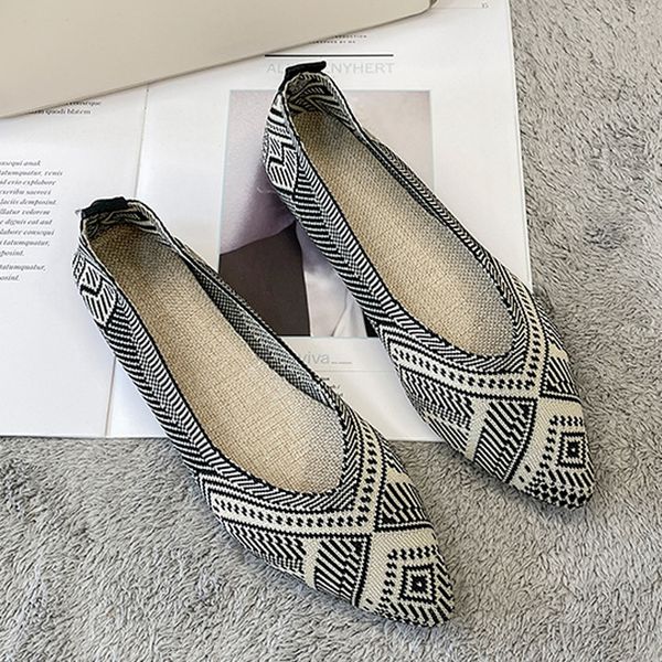 dress shoes spring mesh ballet flats stretch knitted shallow flats pointed toe slip on loafers soft rubber sole boat shoes single shoes, Black
dress shoes spring mesh ballet flats stretch knitted shallow flats pointed toe slip on loafers soft rubber sole boat shoes single shoes, Black