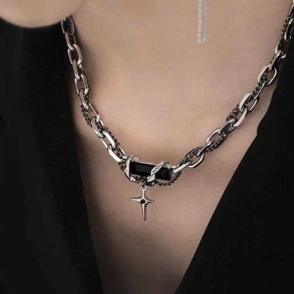 necklaces punk black zircon cross star pendant necklace for women men's vintage korean cool titanium steel chain choker 2022 trend jewe, Silver
necklaces punk black zircon cross star pendant necklace for women men's vintage korean cool titanium steel chain choker 2022 trend jewe, Silver