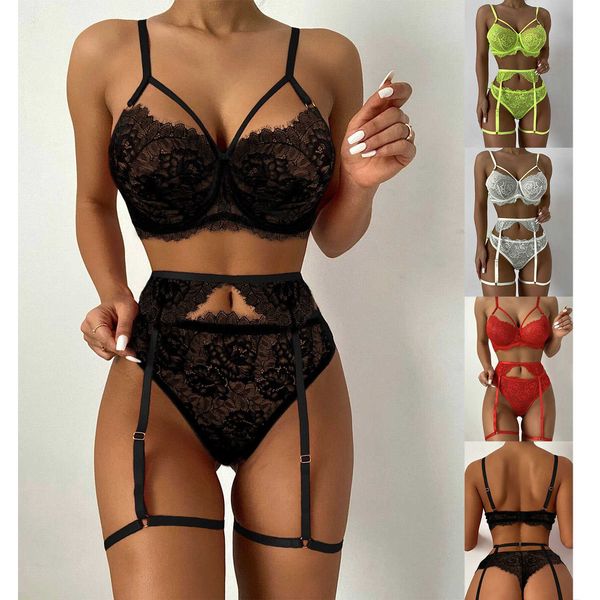 set women lace floral exotic sets v-neck see-through hollow bra thong with garter belt femme lingerie for valentine' day y2302, Red;black
set women lace floral exotic sets v-neck see-through hollow bra thong with garter belt femme lingerie for valentine' day y2302, Red;black
