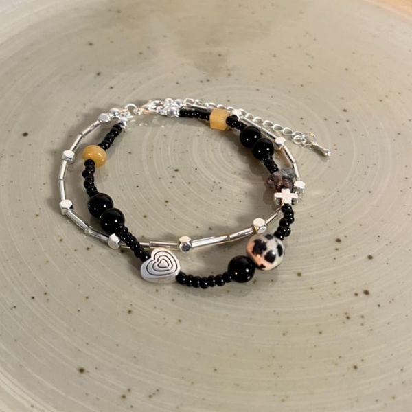 2023 link bracelets vintage couple punk double layer charm bracelet for women men fairy grunge style black beaded heart cross chain coquette, Golden;silver
2023 link bracelets vintage couple punk double layer charm bracelet for women men fairy grunge style black beaded heart cross chain coquette, Golden;silver
