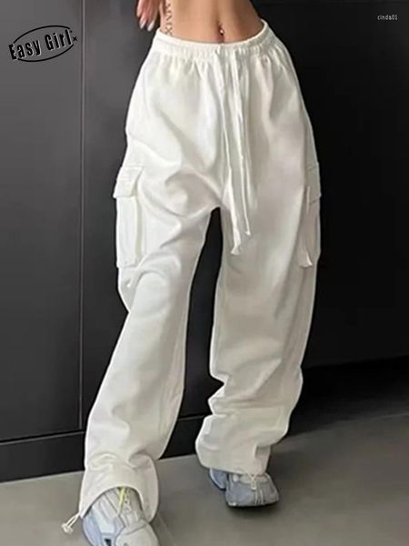 casual baggy wide leg drawstring loose multi pocket female cargo pant 2023 streetwear high waist trouser, Black;white
casual baggy wide leg drawstring loose multi pocket female cargo pant 2023 streetwear high waist trouser, Black;white