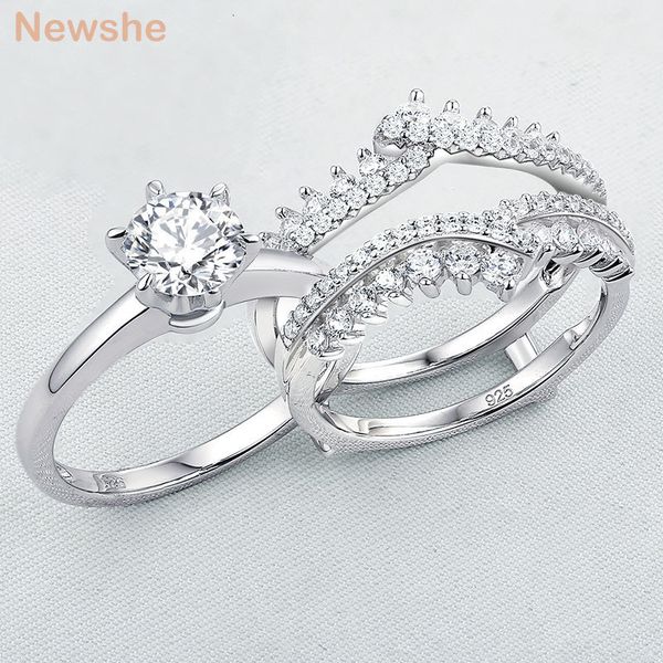 wedding rings she 2 pcs 925 sterling silver wedding rings set for women solitaire engagement ring detachable guard band aaaaa zircon br0910, Slivery;golden 
wedding rings she 2 pcs 925 sterling silver wedding rings set for women solitaire engagement ring detachable guard band aaaaa zircon br0910, Slivery;golden