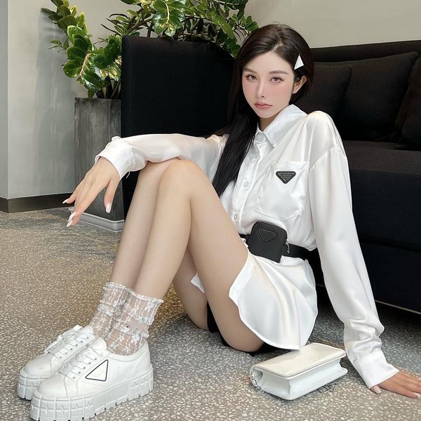 designer blouses shirts women shirt spring autumn one piece stand-up collar distribute pockets weekend wear, White
designer blouses shirts women shirt spring autumn one piece stand-up collar distribute pockets weekend wear, White