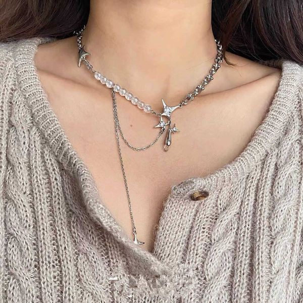 pendant kpop irregular star chain y2k zircon crystal beads tassel butterfly asymmetrical choker necklaces jewelry gift 0206, Silver
pendant kpop irregular star chain y2k zircon crystal beads tassel butterfly asymmetrical choker necklaces jewelry gift 0206, Silver