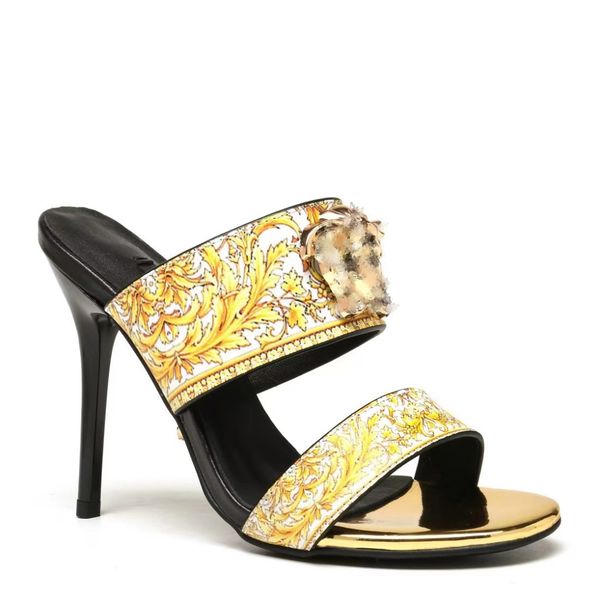 slippers slip-on real leather shoes 10.5cm high heel open toe sandals thin heeled designer factory women's summer classic print shoe ou, Black
slippers slip-on real leather shoes 10.5cm high heel open toe sandals thin heeled designer factory women's summer classic print shoe ou, Black