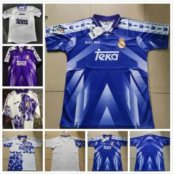 94 95 96 97 retro real redondo madrid soccer jerseys #7 raul #9 zamorano home white away blue football shirts vintage maglia camiseta de fut, Black;yellow
94 95 96 97 retro real redondo madrid soccer jerseys #7 raul #9 zamorano home white away blue football shirts vintage maglia camiseta de fut, Black;yellow