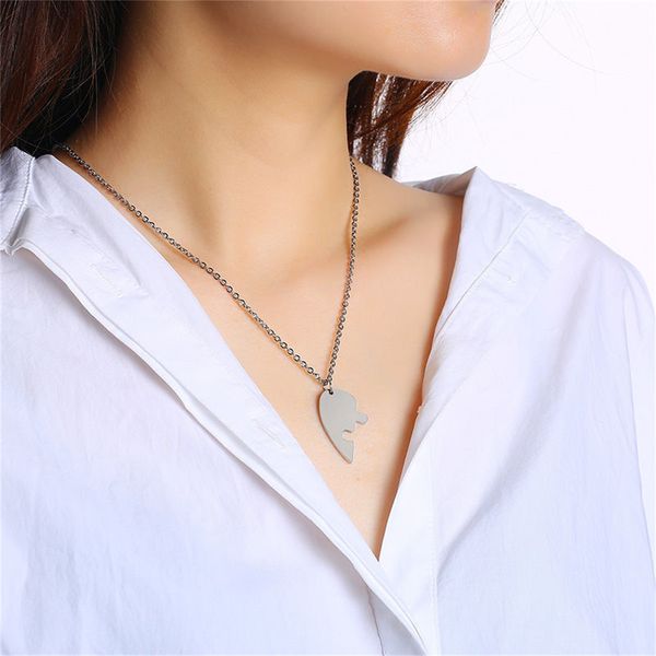 broken heart love pendant couple necklace men's and women's gift stainless steel splice necklaces, Silver
broken heart love pendant couple necklace men's and women's gift stainless steel splice necklaces, Silver