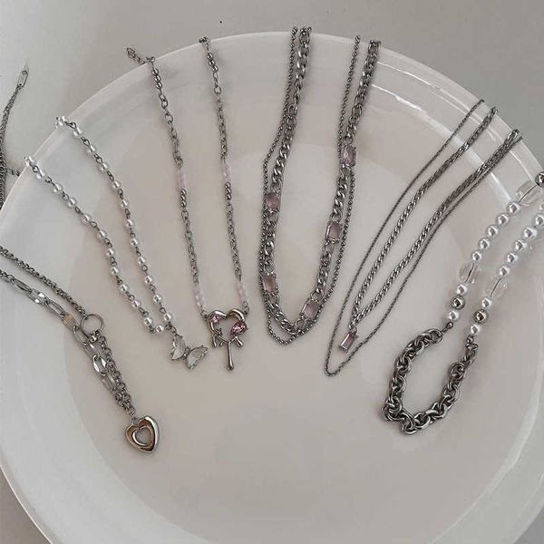 new punk necklace pearl necklaces for womens girls light luxury heart pendant collarbone design jewelry goth fashion accessories 0206, Silver
new punk necklace pearl necklaces for womens girls light luxury heart pendant collarbone design jewelry goth fashion accessories 0206, Silver