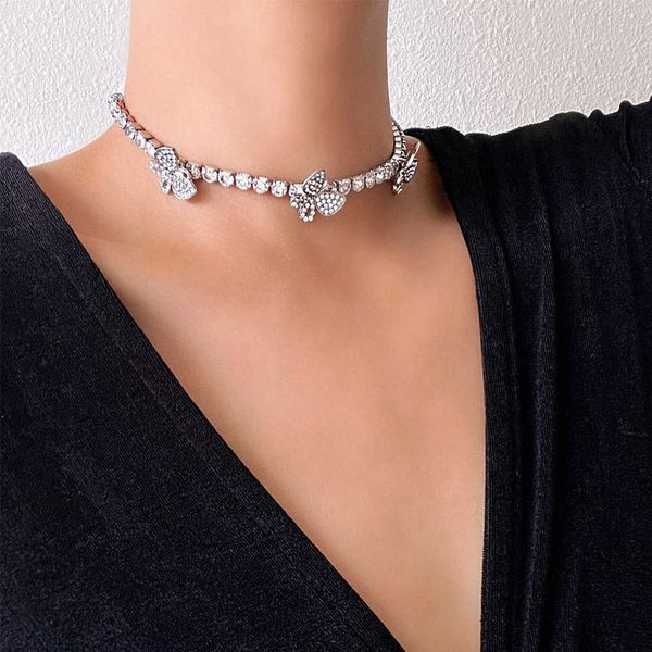 pendant cute butterfly necklaces for women girls statement rhinestone choker trendy tennis chain jewelry y2k accessories 0206, Silver
pendant cute butterfly necklaces for women girls statement rhinestone choker trendy tennis chain jewelry y2k accessories 0206, Silver